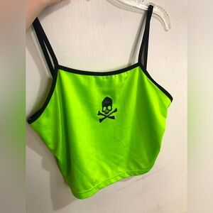 ROMWE Brand Spaghetti Strap Neon Crop Top